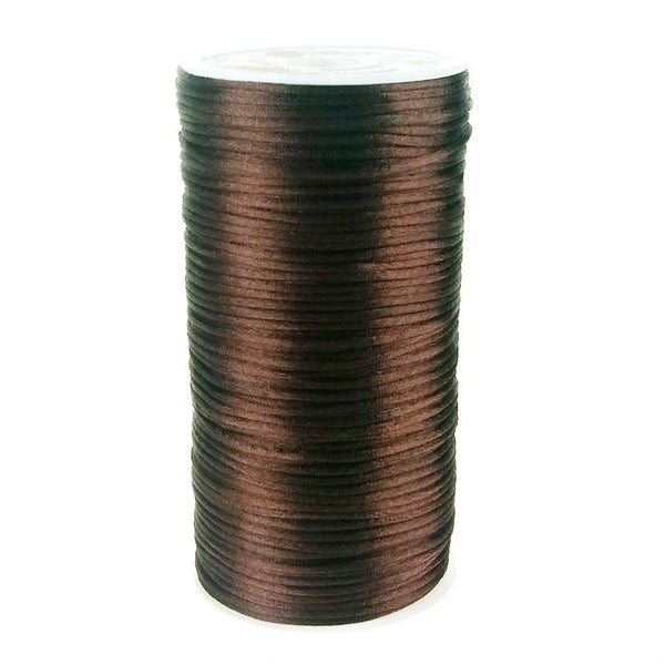 Satin Rattail Cord Chinese Knot, 1/16-Inch, 200 Yards, Brown