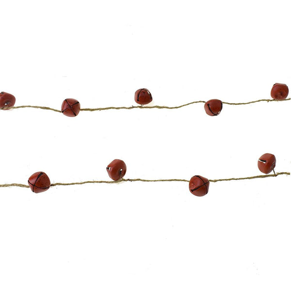 Red Metallic Jingle Bell Garland, 8-Foot