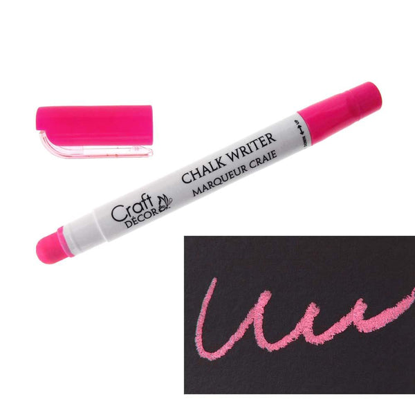 Erasable Chalk Writer, Broad Point, 5-Inch, Neon Pink