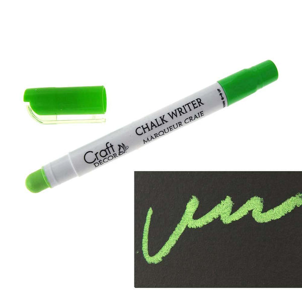 Erasable Chalk Writer, Broad Point, 5-Inch, Neon Green