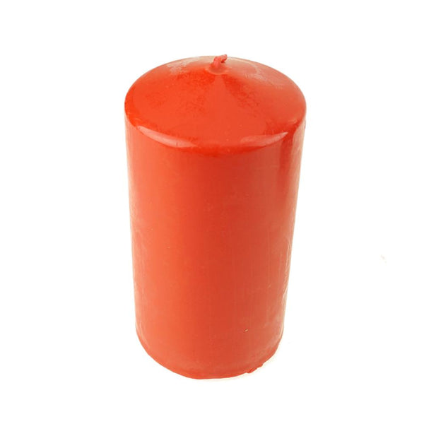 Dome Top Press Unscented Pillar Candle, Red, 3" x 6"