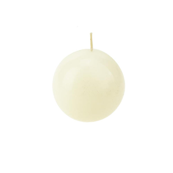 Mega Round Ball Unscented Candle, 3-Inch, Ivory