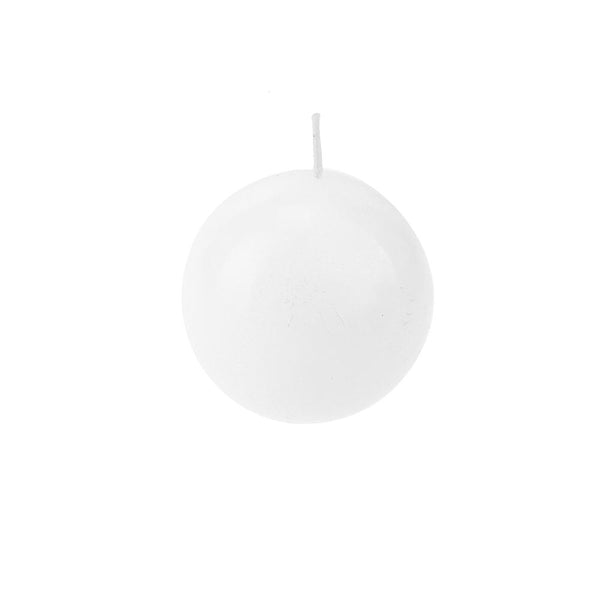 Mega Round Ball Unscented Candle, 3-Inch, White