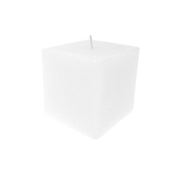 Square Unscented Pillar Candle, 3-Inch, White