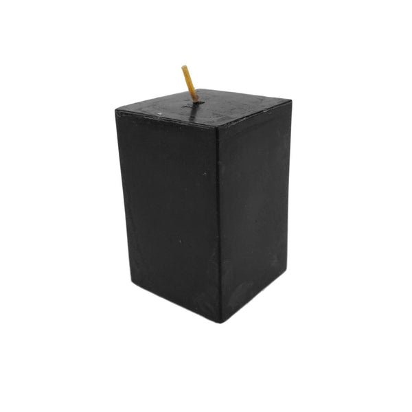 Rectangular Unscented Pillar Candle, 3-Inch, Black