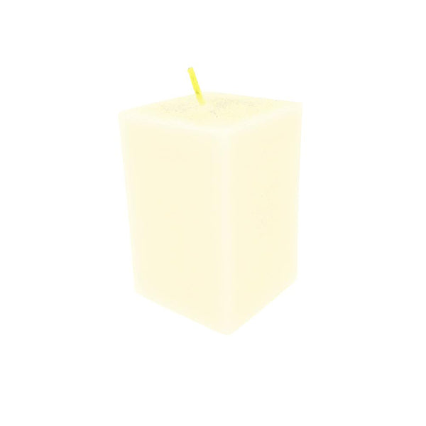 Rectangular Unscented Pillar Candle, 3-Inch, Ivory