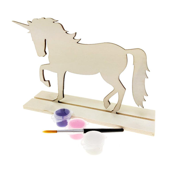 DIY Unicorn Wood Stand-Up Crafty Kids Kit, Natural, 7-Inch