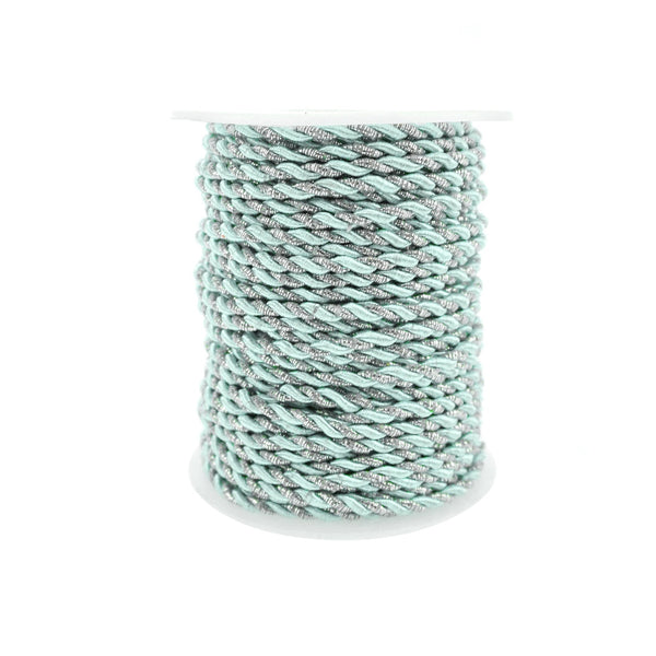 Metallic Twisted Cord Rope Trim, 3mm, 25-Yard, Blue