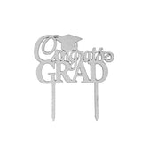 Glittered "Congrats Grad" Cake Topper, 6-Inch