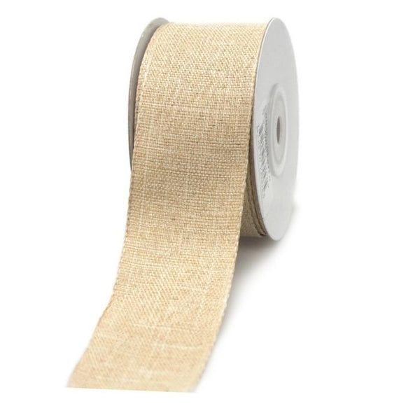 Cotton Woven Wired Edge Ribbon, 1-1/2-Inch, 10 Yards, Ivory