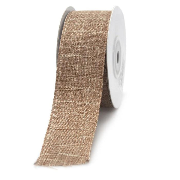 Cotton Woven Wired Edge Ribbon, 1-1/2-Inch, 10 Yards, Natural