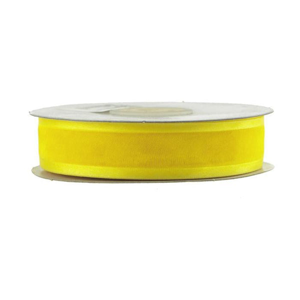 Satin-edge Sheer Organza Ribbon, 7/8-Inch, 25 Yards, Canary Yellow