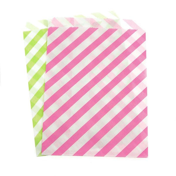 Candy Stripe Paper Treat Bags, 7-inch 25-Piece