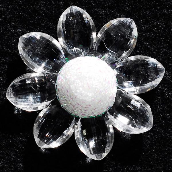 Sunflower Acrylic Crystal Flower, 1-3/4-inch, 6-Piece, Clear