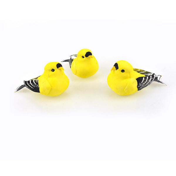 Mini American Goldfinch Bird Figurines, Yellow, 3-1/2-Inch, 12-Piece