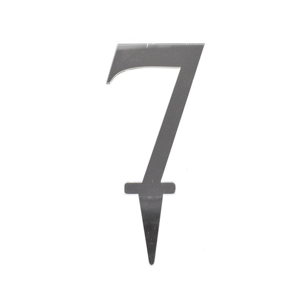 Number 7 Mirrored Acrylic Cake Topper, 6-1/2-Inch