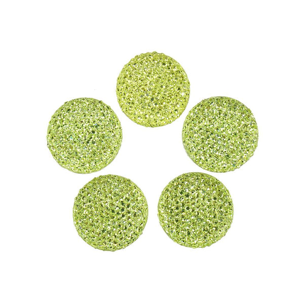 Round Self Adhesive Diamond Cluster Gems, 3/8-Inch, 10-Count, Apple Green