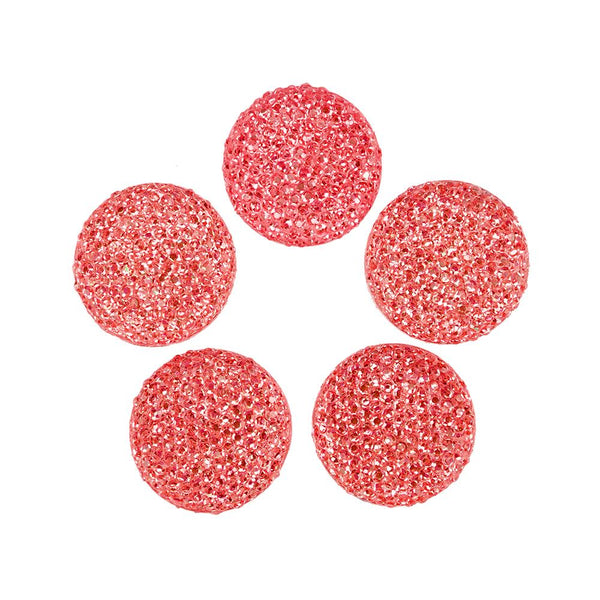 Round Self Adhesive Diamond Cluster Gems, 3/4-Inch, 10-Count, Fuchsia