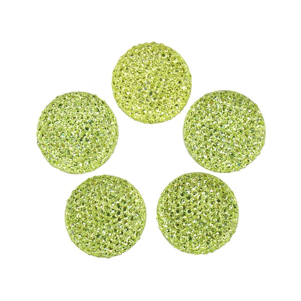 Round Self Adhesive Diamond Cluster Gems, 3/4-Inch, 10-Count, Apple Green