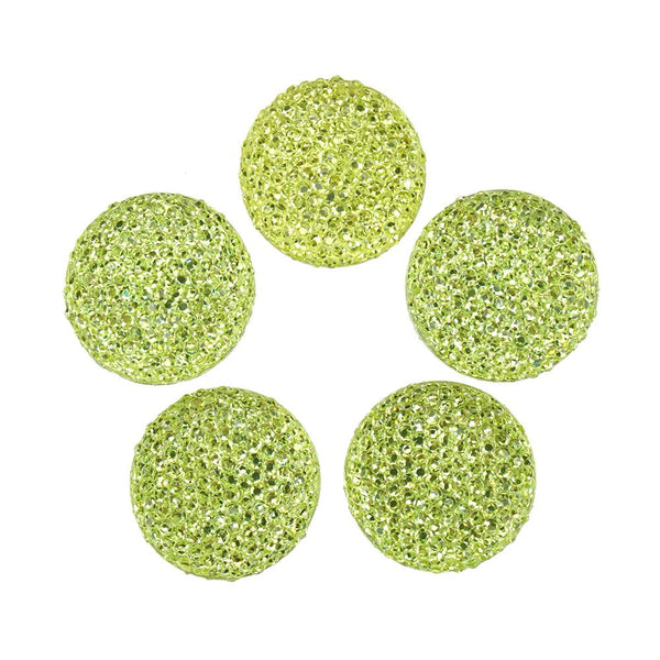 Round Self Adhesive Diamond Cluster Gems, 1-Inch, 10-Count, Apple Green