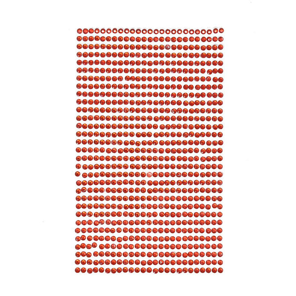 Round Adhesive Diamond Gem Stickers, 3mm, Red