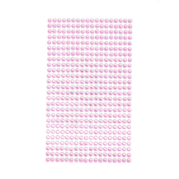 Round Adhesive Diamond Gem Stickers, 4mm, Pink