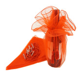 Organza Wine Bottle Wrap with Cord Tassel, 6-Count, 28-Inch, Coral