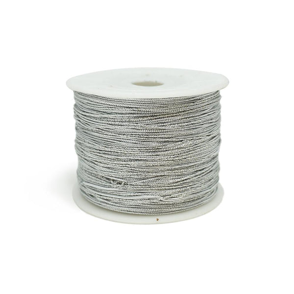 Elastic Stretch Jewelry Cord, Silver, 1mm, 100-Yard