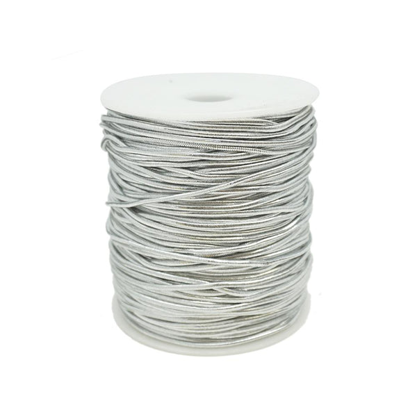 Elastic Stretch Jewelry Cord, Silver, 1.5mm, 100-Yard