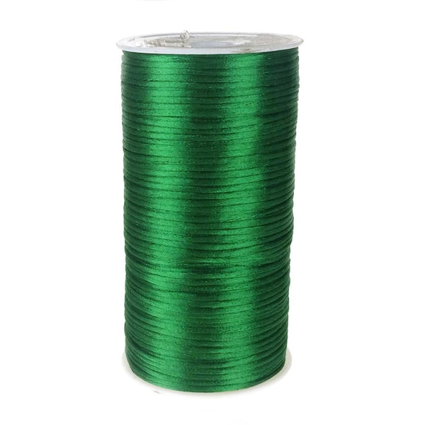 Satin Rattail Cord Chinese Knot, 1/16-Inch, 200 Yards, Emerald Green