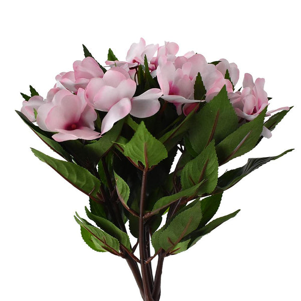 Artificial New Guinea Impatiens Spray, Light Pink, 13-1/2-Inch