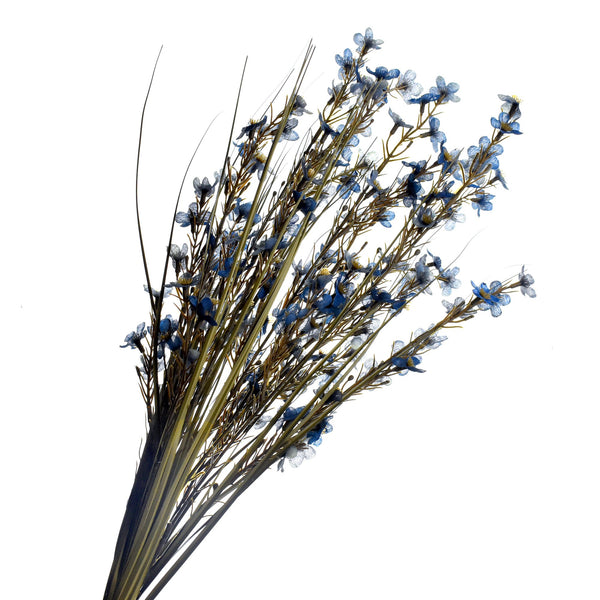 Artificial Waxflower Spray, Blue, 25-Inch