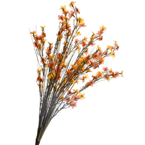 Artificial Waxflower Spray, Orange, 25-Inch