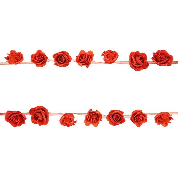 Foam Rose Hanging Garland, Red, 56-Inch