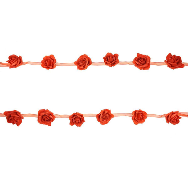 Foam Rose Hanging Garland, Red, 56-Inch