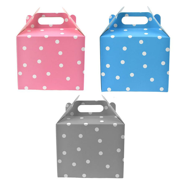 Polka Dot Cardboard Favor Box, 5-1/4-inch, 4-Count