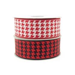 Houndstooth Grosgrain Wired Ribbon, 1-1/2-Inch, 10-Yard