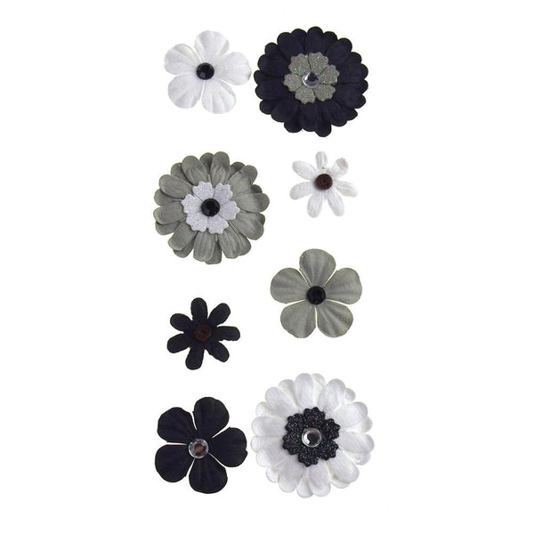 Self Adhesive Assorted Paper Flowers 3D, 8-Count, Timeless