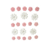 Mini Handmade Paper Floral Embellishments, 21-Piece