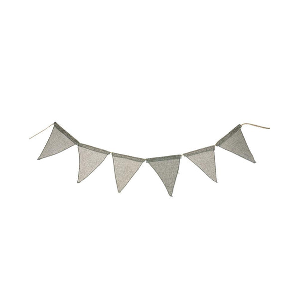 Faux Jute Triangle Banner, 6-Inch x 8-Inch, Gray, 6-Count