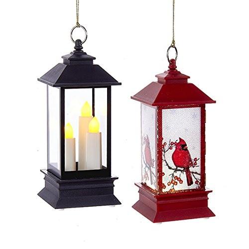 LED Lantern Plastic Ornaments, 5-1/4-Inch, 2-Piece