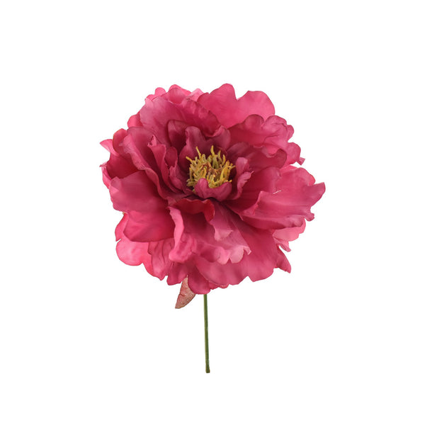 Artificial Peony Pick, Hot Pink, 8-Inch