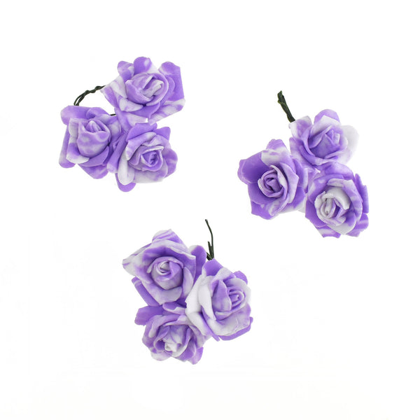 Foam Flowers with Twist Ties, 1-Inch, 9-Count, Lavender