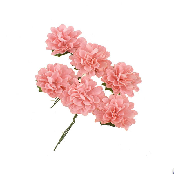 Mini Paper Craft Carnation Stems, 1-1/2-Inch, 12-Count, Pink