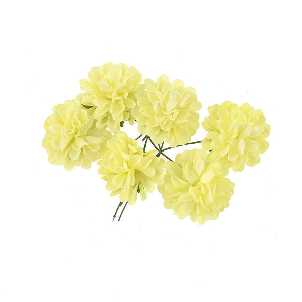 Mini Paper Craft Carnation Stems, 1-1/2-Inch, 12-Count, Yellow