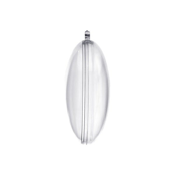 Fillable Plastic Clear Oval Ornament, 2-3/4-Inch, 12-Count