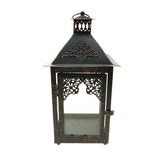 Antique Scroll Swirl Metal Lantern, 11-1/2-Inch