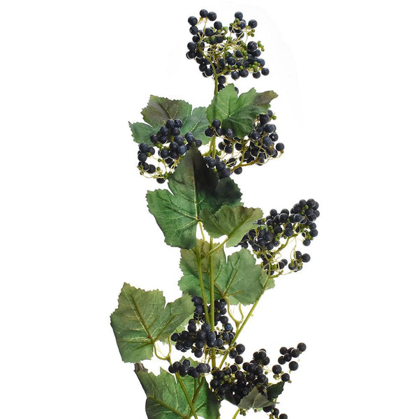 Artificial Berries and Leaves Spray, Purple/Blue, 44-Inch