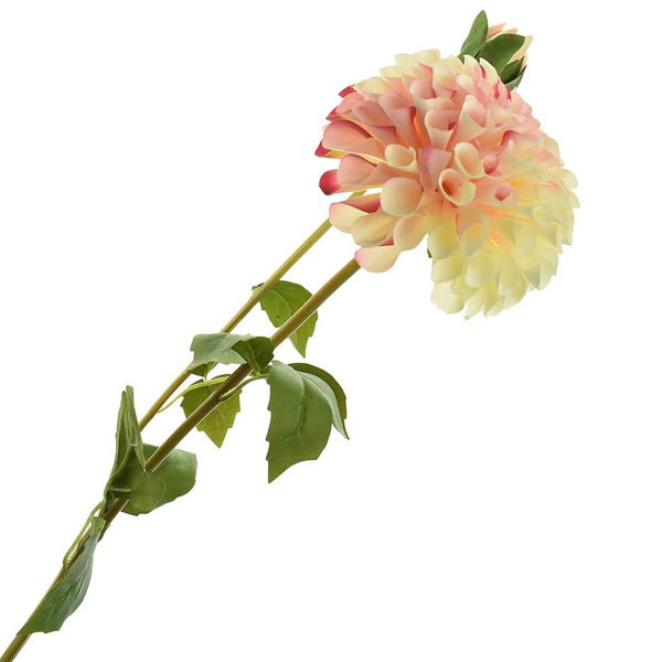 Artificial Fully Blossomed Dahlia Pick, 31-1/2-Inch, Pink/Cream