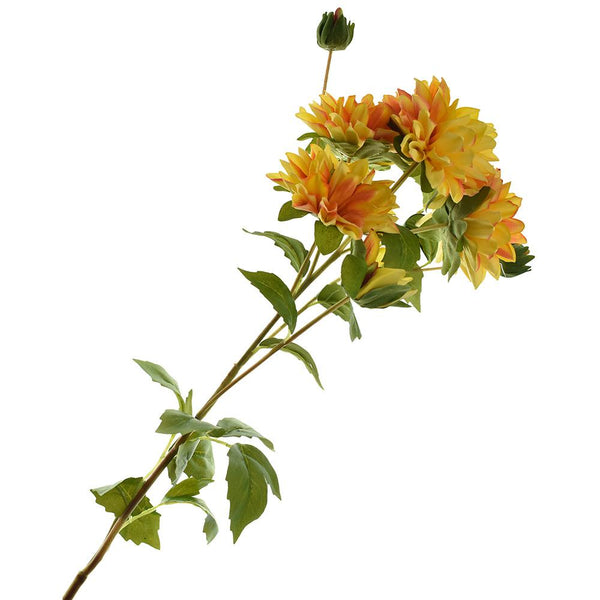 Artificial Two Toned Dahlia Spray, 29-1/2-Inch, Yellow/Orange